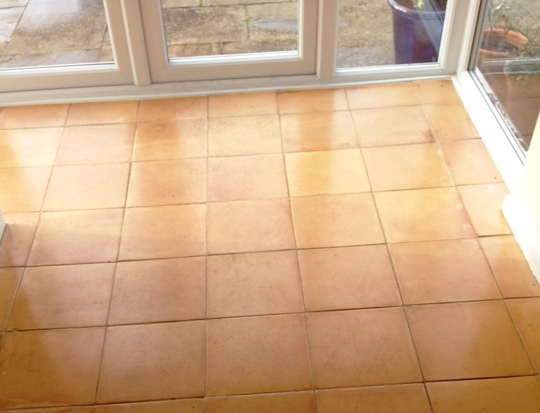 Terracotta Floor Before Cleaning and Sealing in Matlock