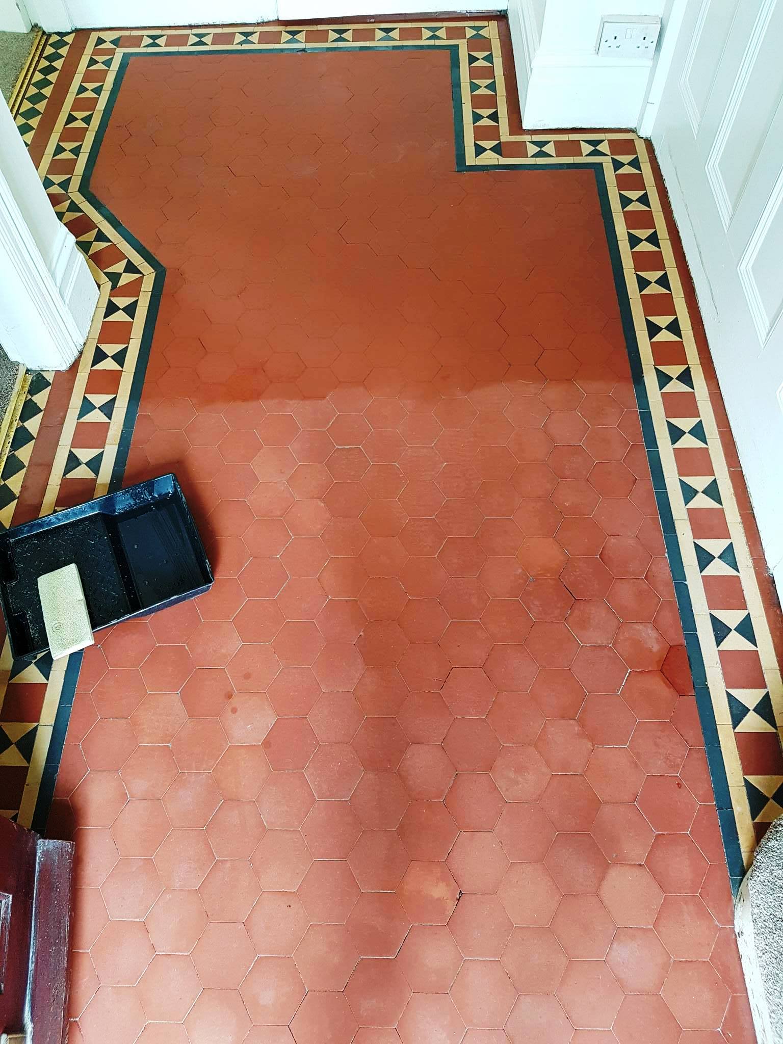 Victorian floor during sealing in Littleover