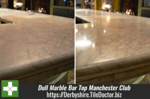 Dull Marble Bar Top Rejuvenated at Manchester Club