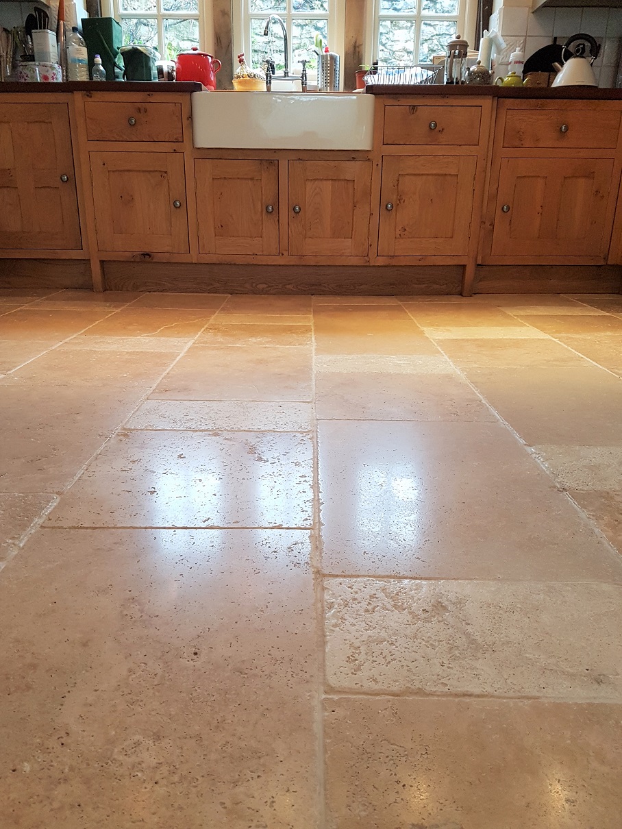 Travertine Kitchen Floor After Cleaning Parwich