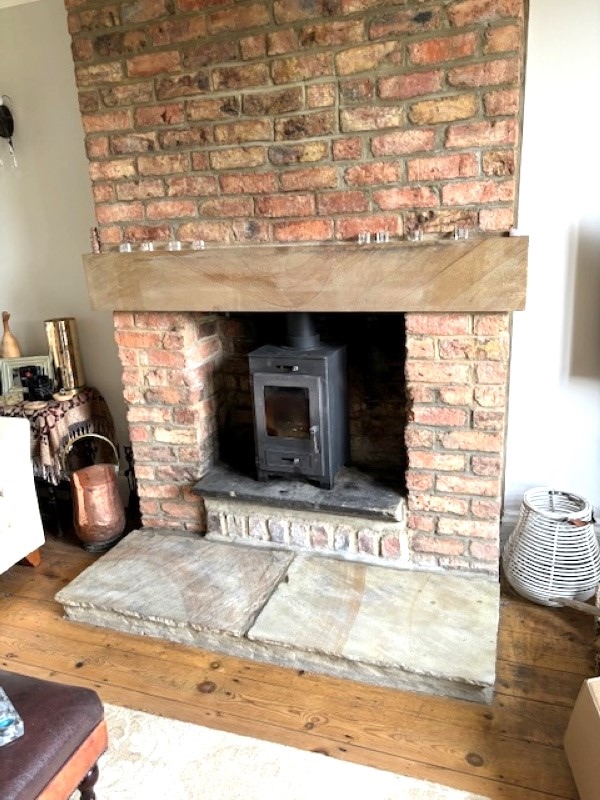 Sandstone Hearth and Mantle After Cleaning Chatsworth