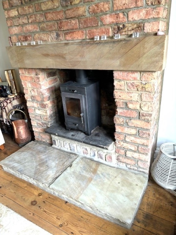 Sandstone Hearth and Mantle After Cleaning Chatsworth